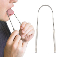 Tongue Scraper Stainless Steel Oral Tongue Cleaner Brush  Breath Cleaning Coated Tongue Toothbrush Oral Hygiene Care Tools